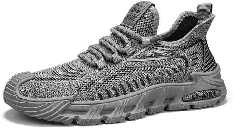 

Мужские теннисные кроссовки WCIDFY, модные повседневные прогулочные кроссовки, удобные, дышащие, легкие кроссовки для бега и занятий в спортзале, серый