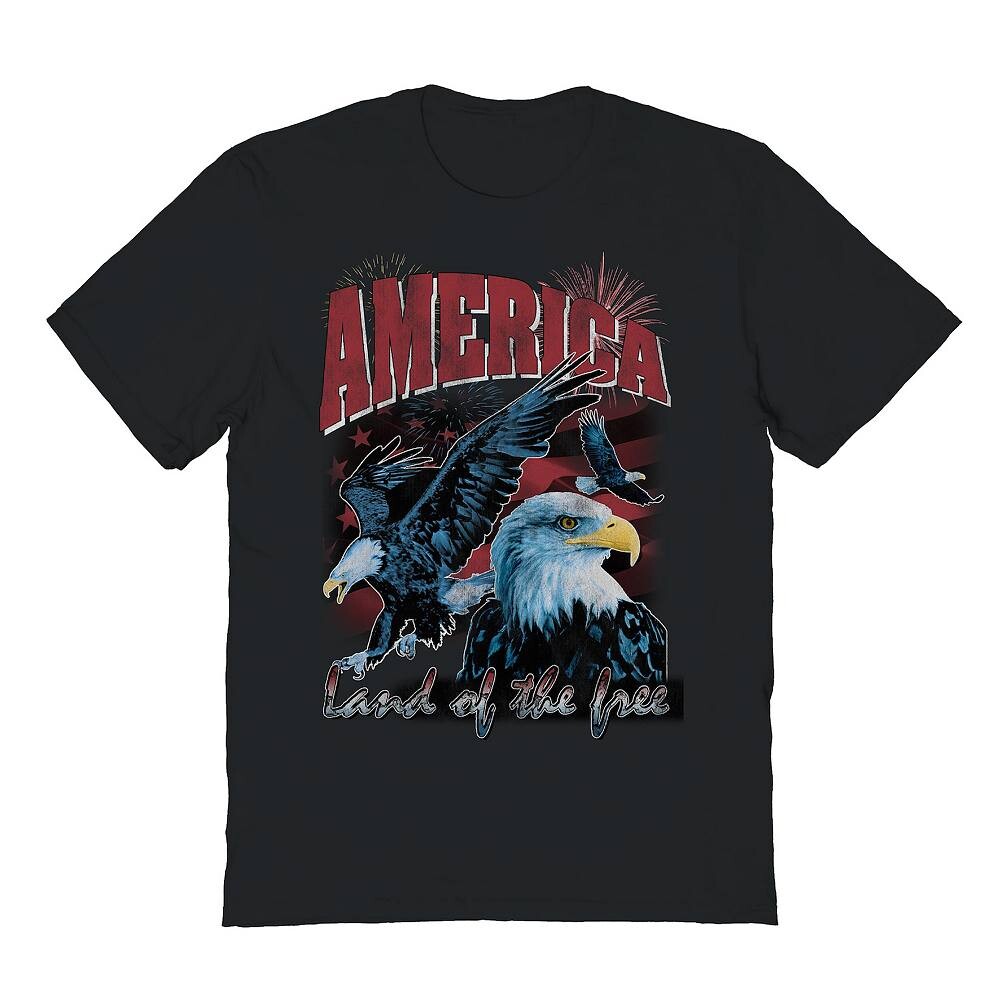 

Мужская футболка COLAB89 America Land Of The Free с рисунком COLAB89 by Threadless, черный