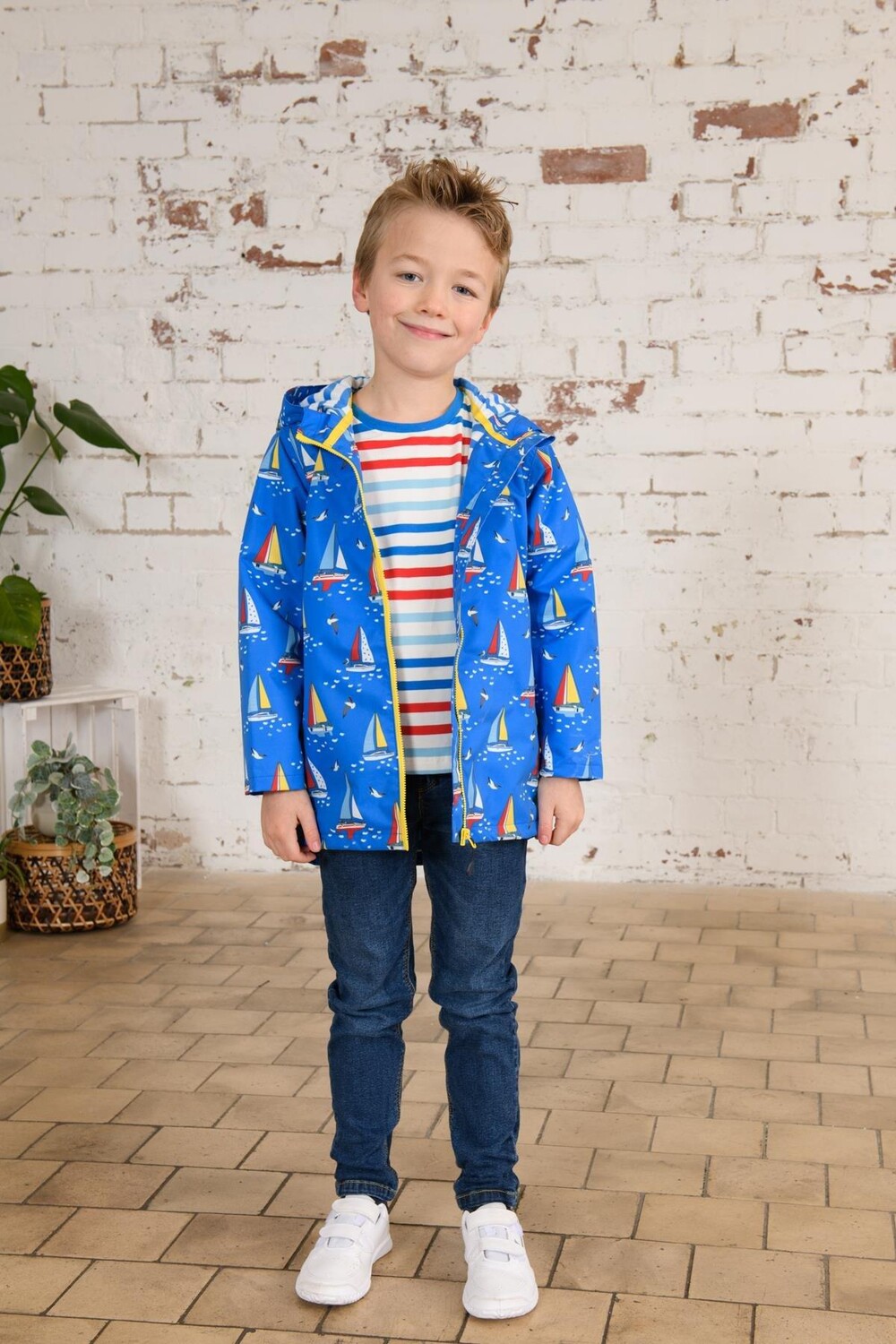 

Водонепроницаемая дышащая куртка Ethan с принтом лодки Lighthouse Clothing, синий