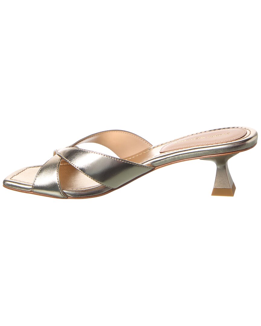 Stuart Weitzman Miami 50 Leather Sandal, золотой — фото 2