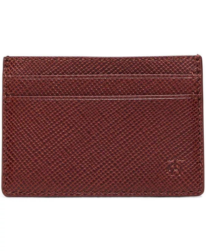 

Мужской кожаный кошелек Portland с отделением для мелочи Brooks Brothers, коричневый