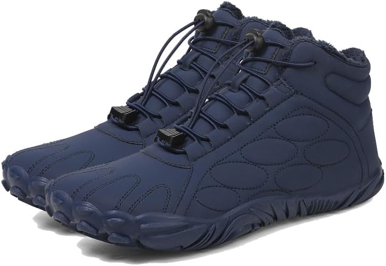 

Мужские зимние походные ботинки, теплые с нулевым перепадом, снежные ботинки, обувь без шнурков, широкие водонепроницаемые походные босоножки Odipon, темно-синий