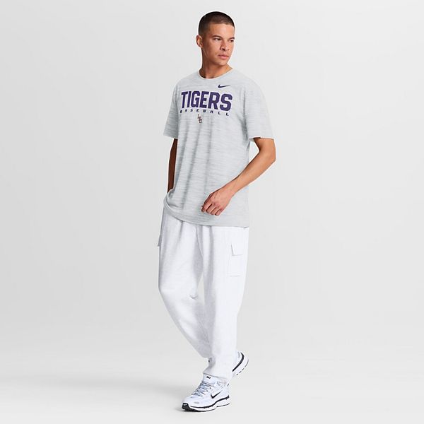 Мужская белая футболка lsu tigers dugout velocity dri-fit Nike — фото 4