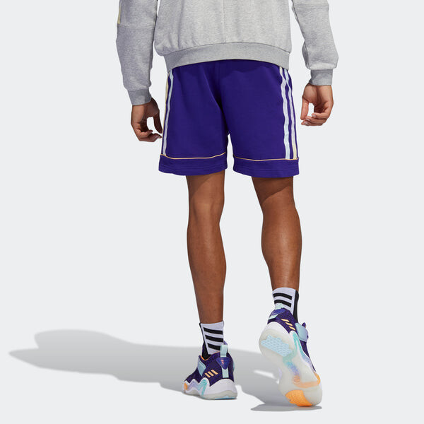 Шорты dm short stripe basketball sports shorts blue purple Adidas, синий — фото 3