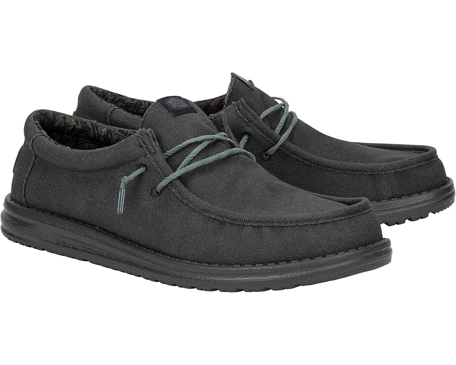 

Лоферы Hey Dude Wally Waxed Canvas, черный