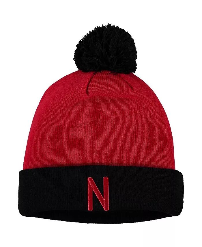 

Мужская двухцветная вязаная шапка с манжетами и помпоном Nebraska Huskers Core алого и черного цветов Top Of The World