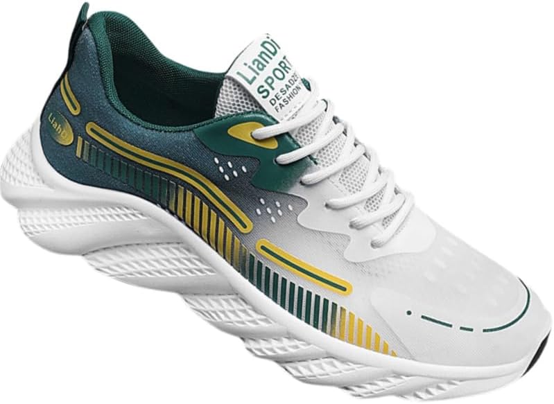 

Мужские повседневные спортивные кроссовки - дышащий верх из сетки, стелька из ЭВА, подошва из ПВХ, подходят для низких кроссовок на шнуровке весной и летом Clolinde, белый/зеленый