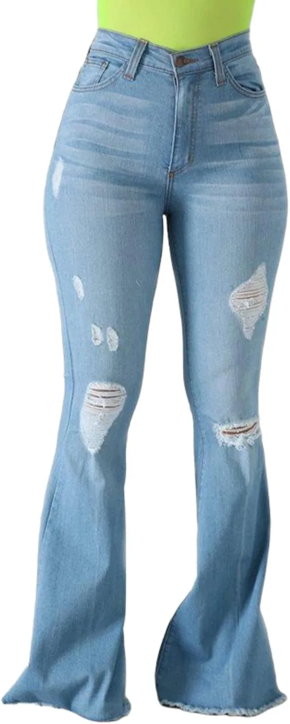 

Женские джинсы с высокой талией и расклешенным низом ZYULACKY