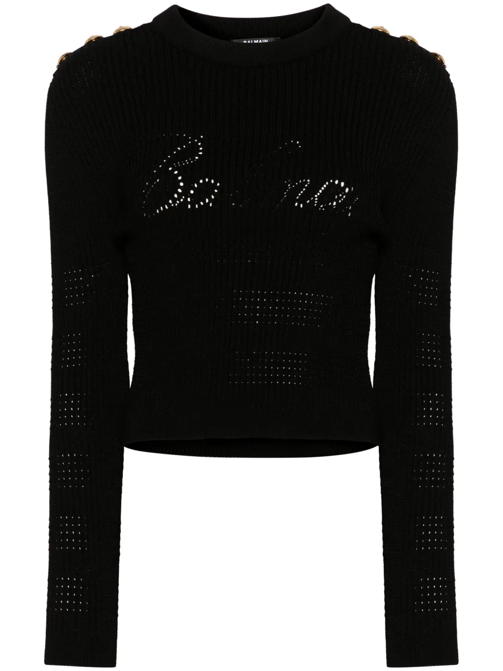 

Джемпер 6-Button в рубчик BALMAIN, черный