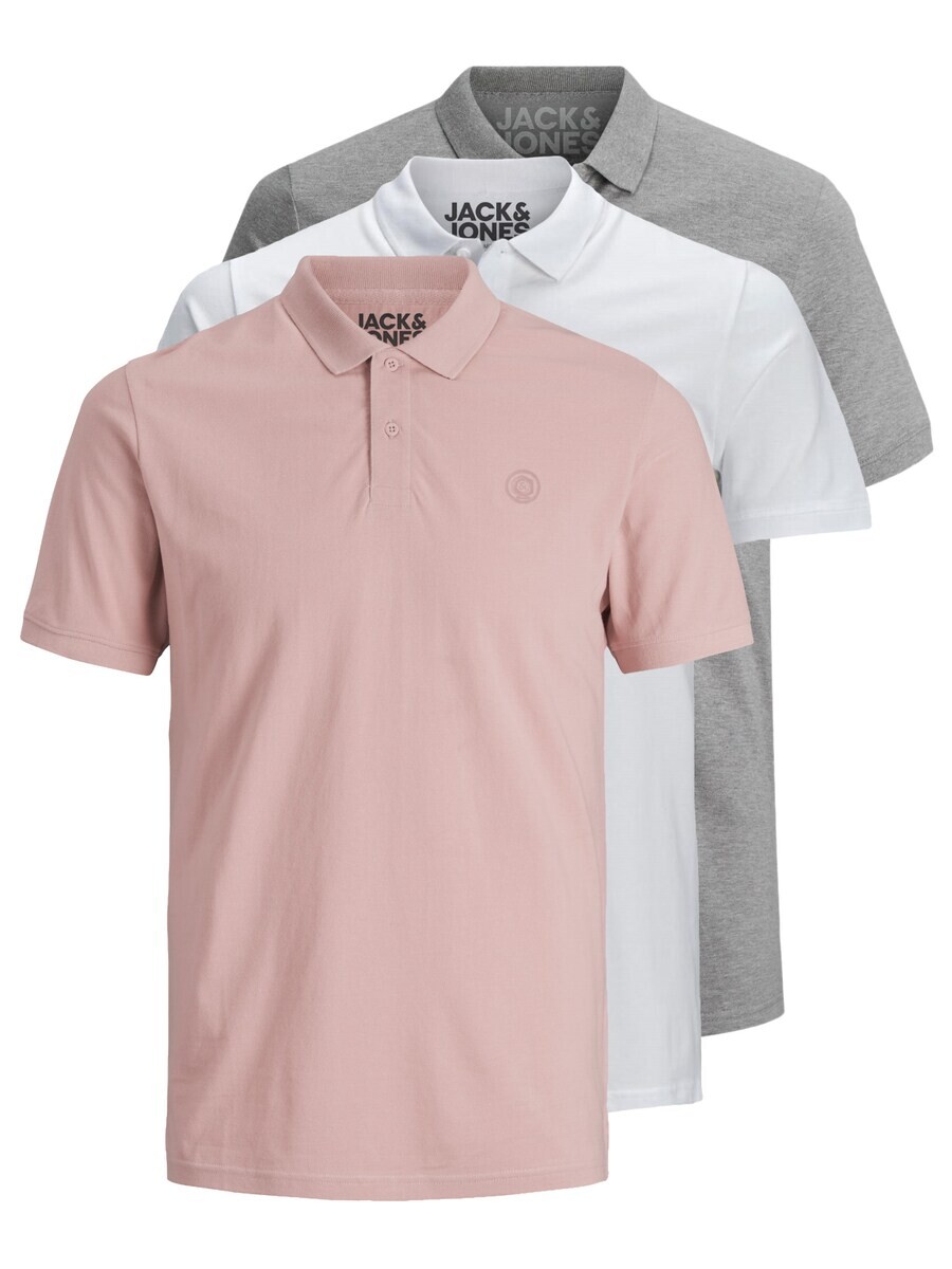 

Футболка JACK & JONES JJBasic, цвет mottled grey/Dusky pink/White