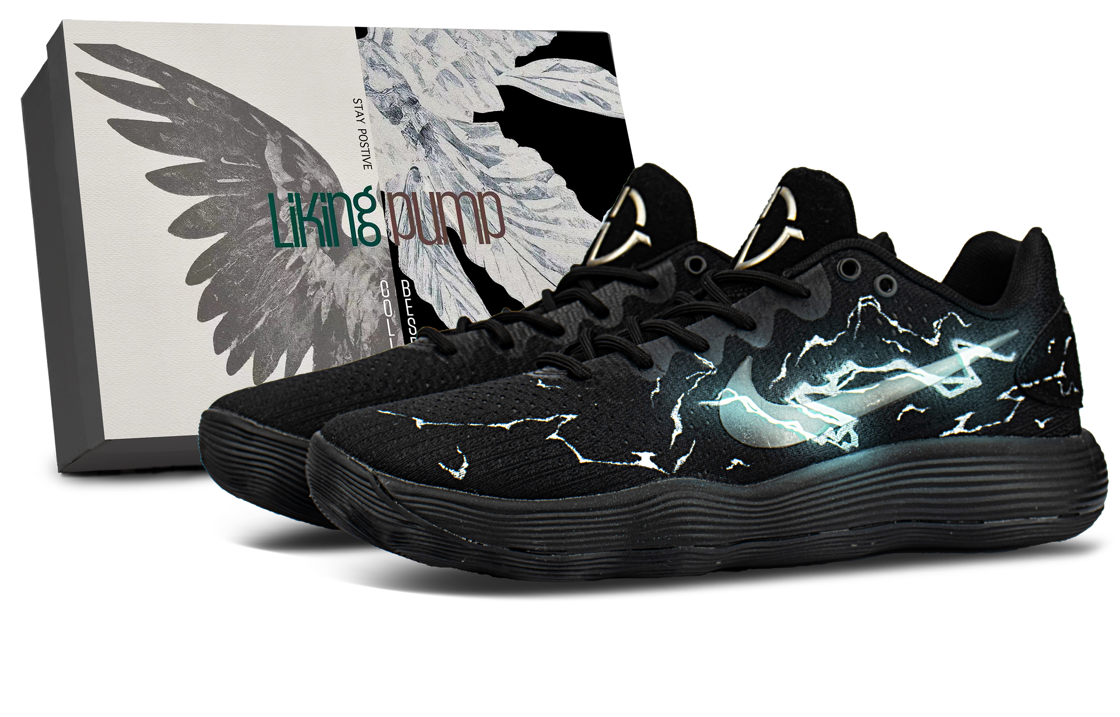 

Nike Баскетбольные кроссовки Hyperdunk 2017, износостойкие, низкие, черные, мужские