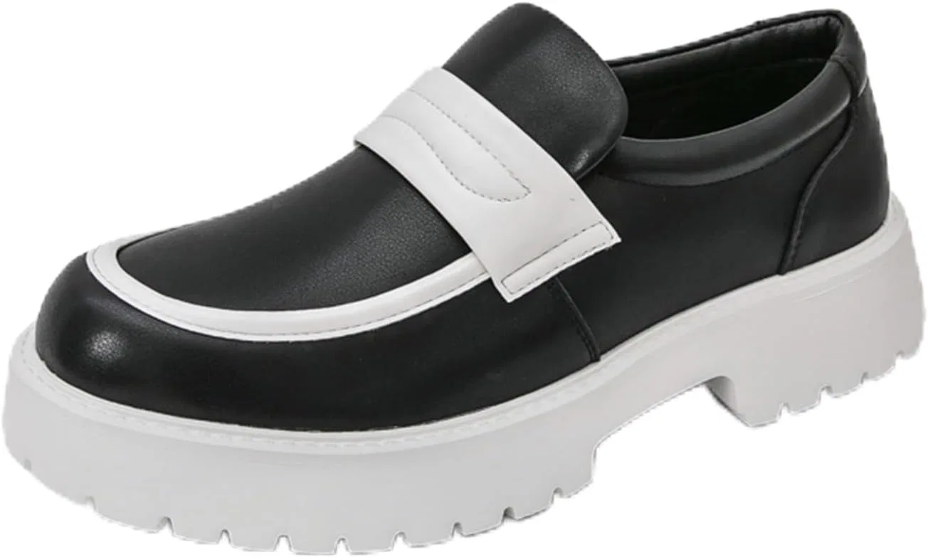 Лоферы мужские классические Slip On Platform, White/Black OXNGEOS