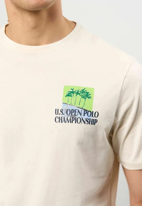 Футболка с принтом Umdalha U.S. Polo Assn., бело-серый — фото 4