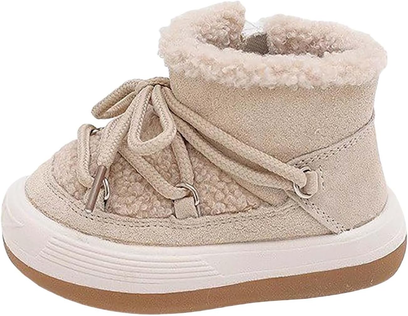 

Мальчики и девочки малыши Зимние плюшевые ботинки на щиколотку Искусственный мех Водонепроницаемые флисовые зимние ботиночки Для детей Уютная теплая обувь для улицы Generic, Beige