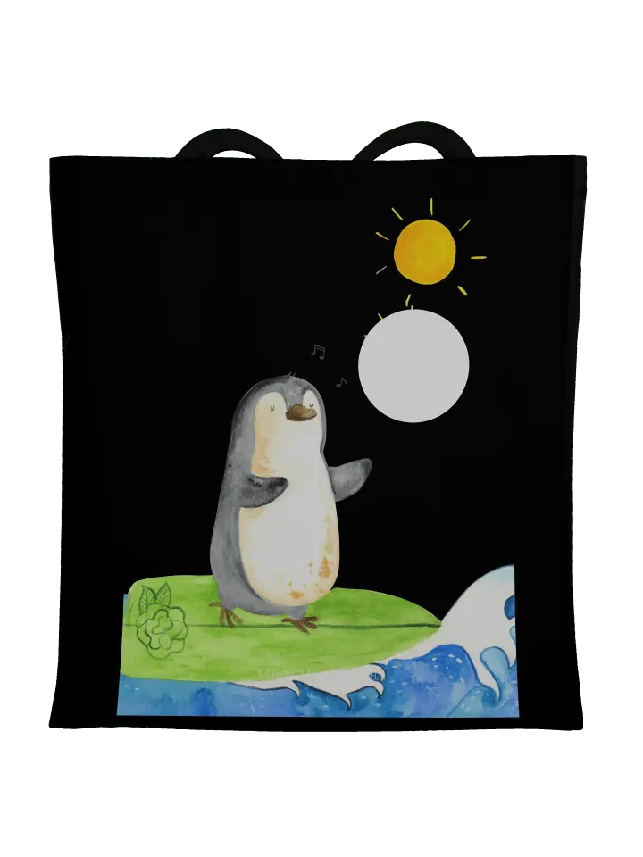 

Сумка для переноски Mr & Mrs Panda Pinguin Surfer ohne Spruch, черный