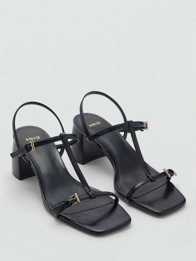 Oporta босоножки на устойчивом каблуке с ремешками Mango, Black — фото 2
