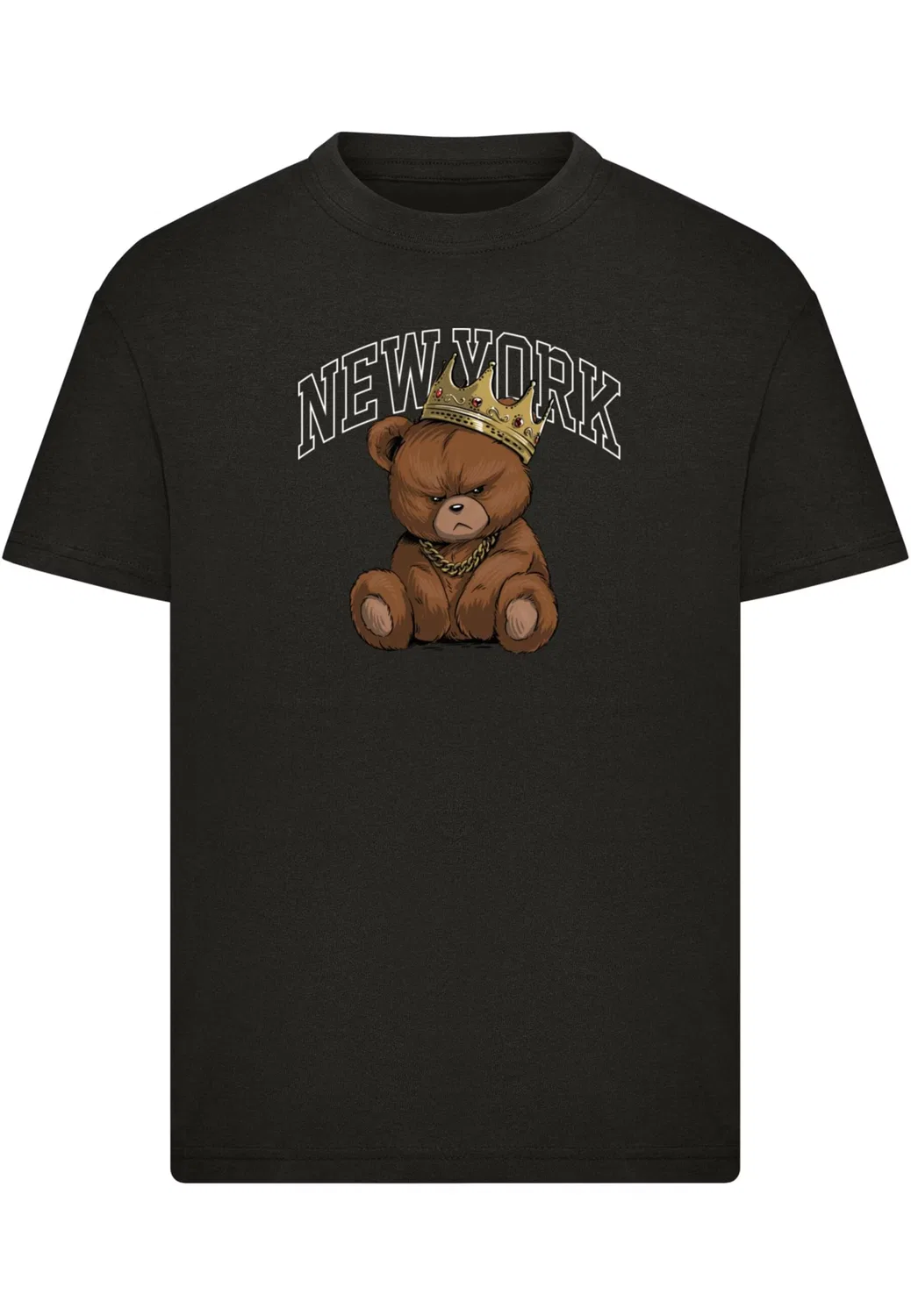Футболка прямого кроя 'NY Crowned Bear' Mister Tee, Black