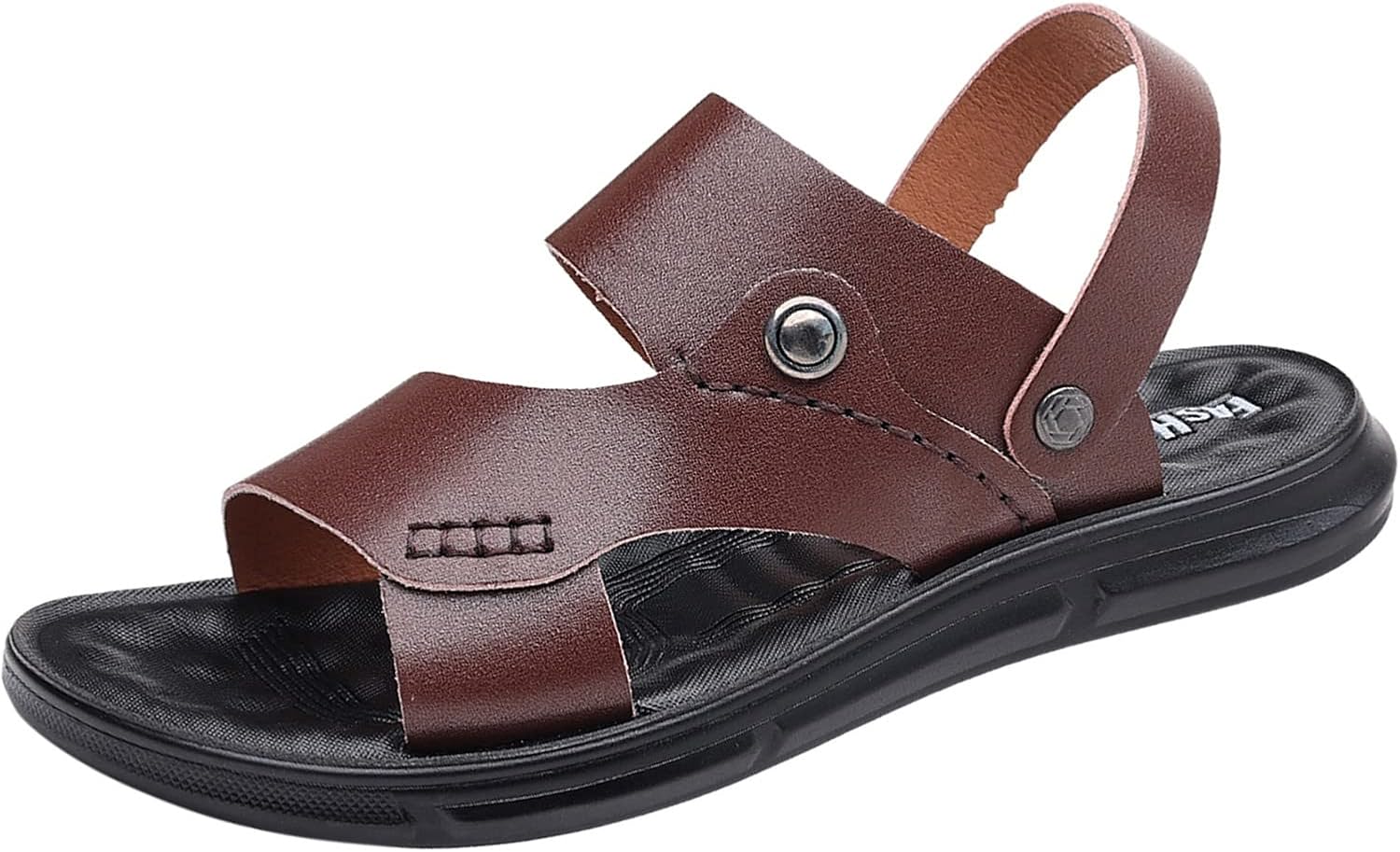 

Мужские сандалии IWIHMIV для прогулок, кожаные сандалии, походные сандалии для мужчин, спортивная обувь для воды, летние сандалии для кемпинга и пляжа, коричневый