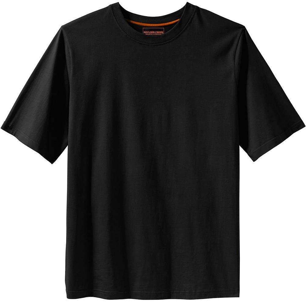 

Мужская трикотажная футболка с круглым вырезом Boulder Creek By Kingsize для больших и высоких тяжеловесов, черный
