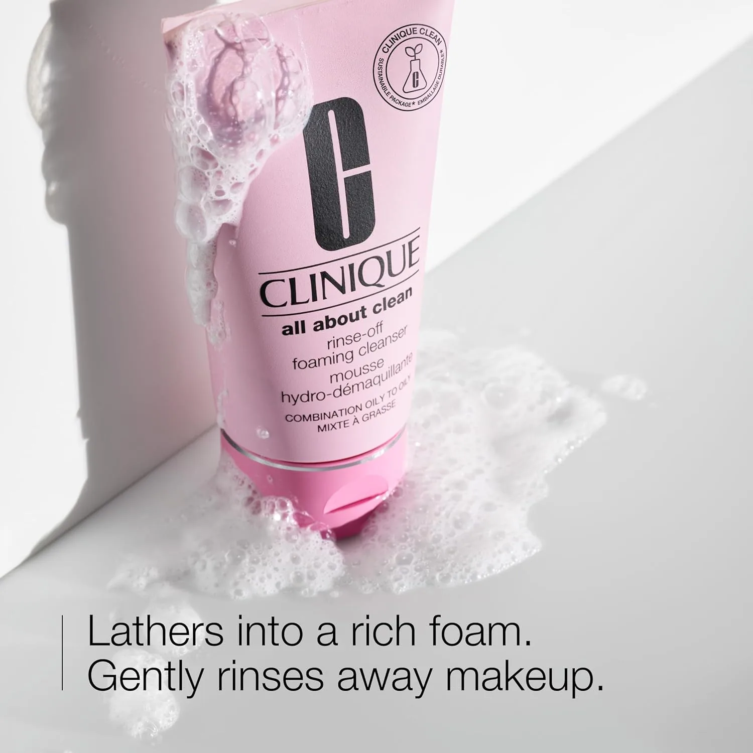 Пенка для умывания Clinique — All About Clean Rinse-Off | Очищающее средство для лица с гиалуроновой кислотой и — фото 2