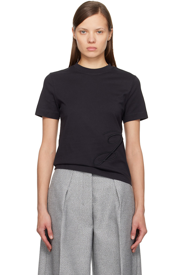 

Jacquemus Футболка темно-синего цвета с буквой «j», Синий, Jacquemus Футболка темно-синего цвета с буквой «j»