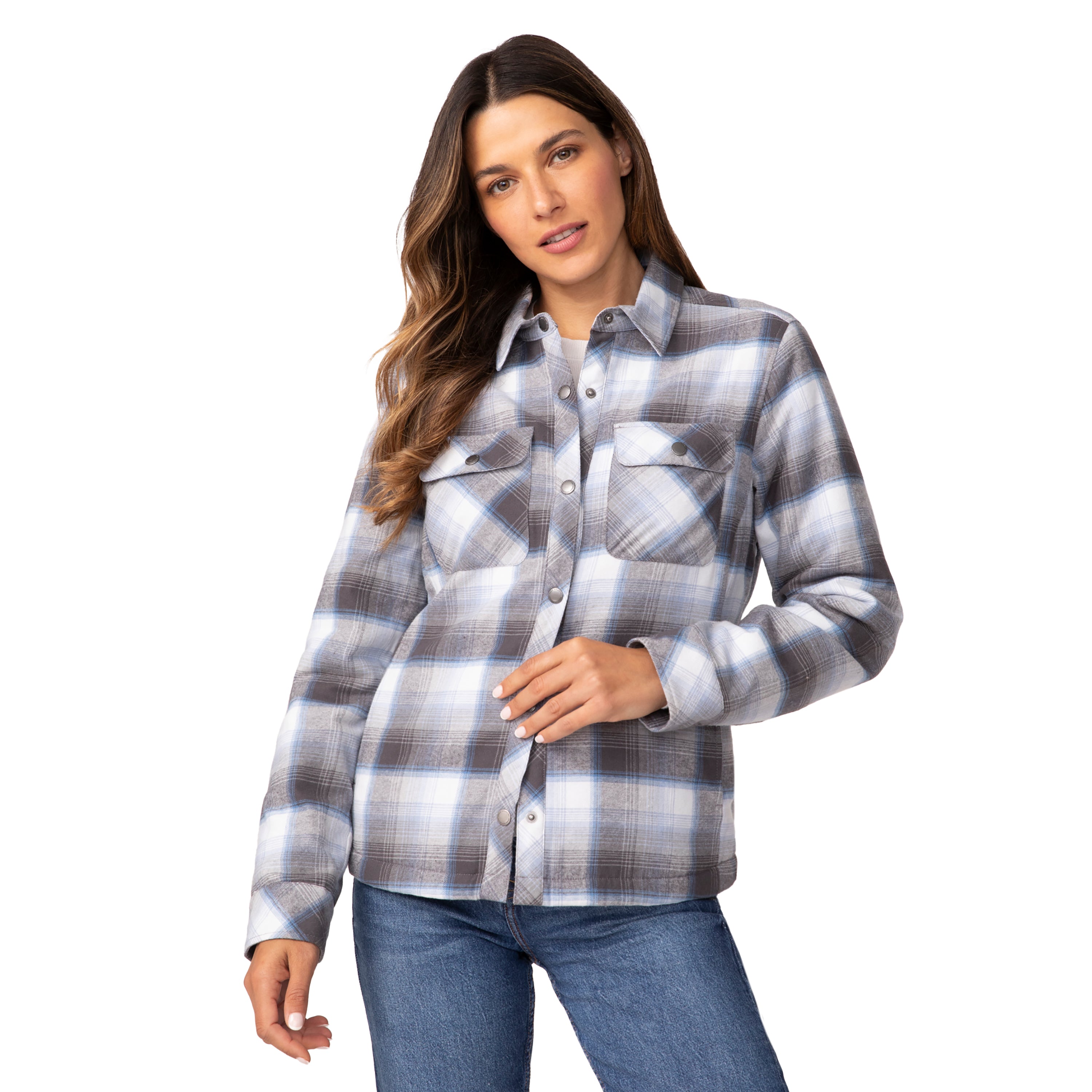 

Женская фланелевая куртка-рубашка Koshi Adirondack Free Country, цвет grey plaid