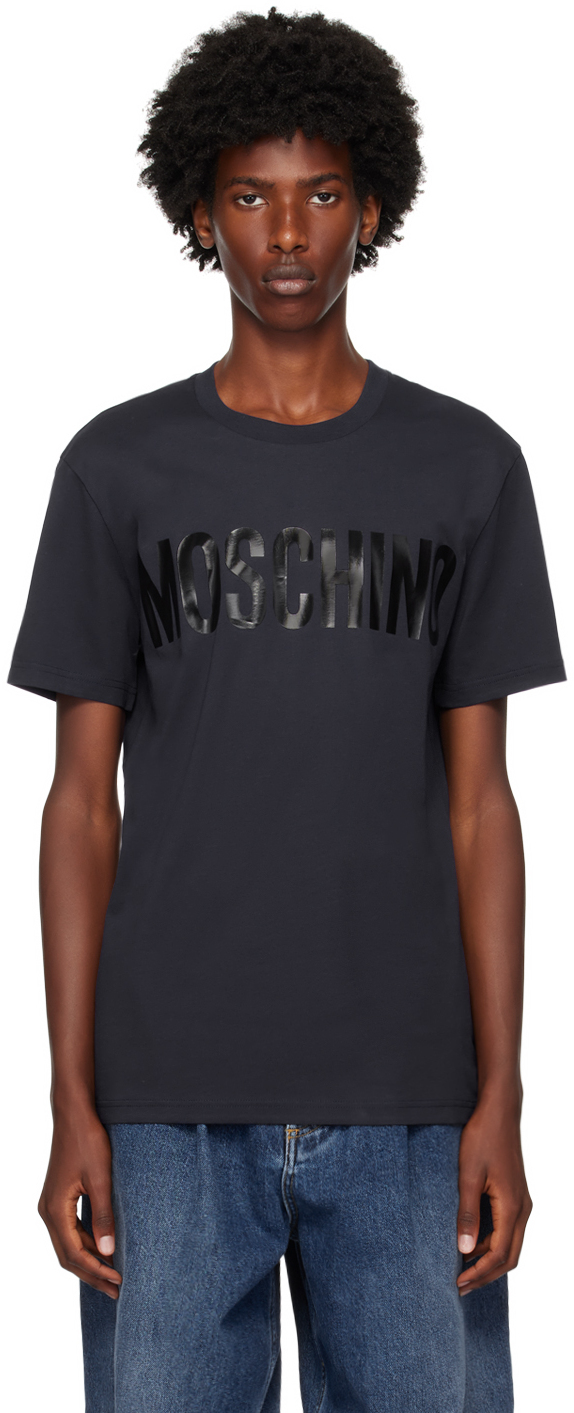 

Футболка с логотипом Navy Bonded Moschino
