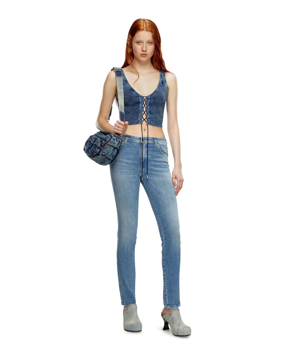 

Женские джинсы скинни длиной до щиколотки Diesel, синий