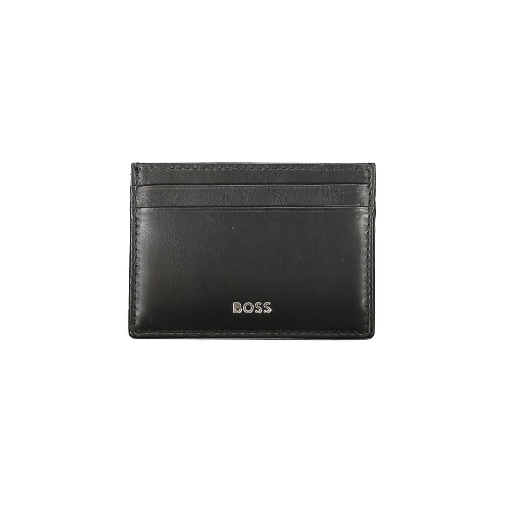 

Черный кожаный мужской кошелек Hugo Boss