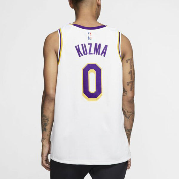Спортивная футболка nba basketball jersey/vest sw fan edition los angeles lakers kuzma 0 jersey white Nike, белый — фото 4