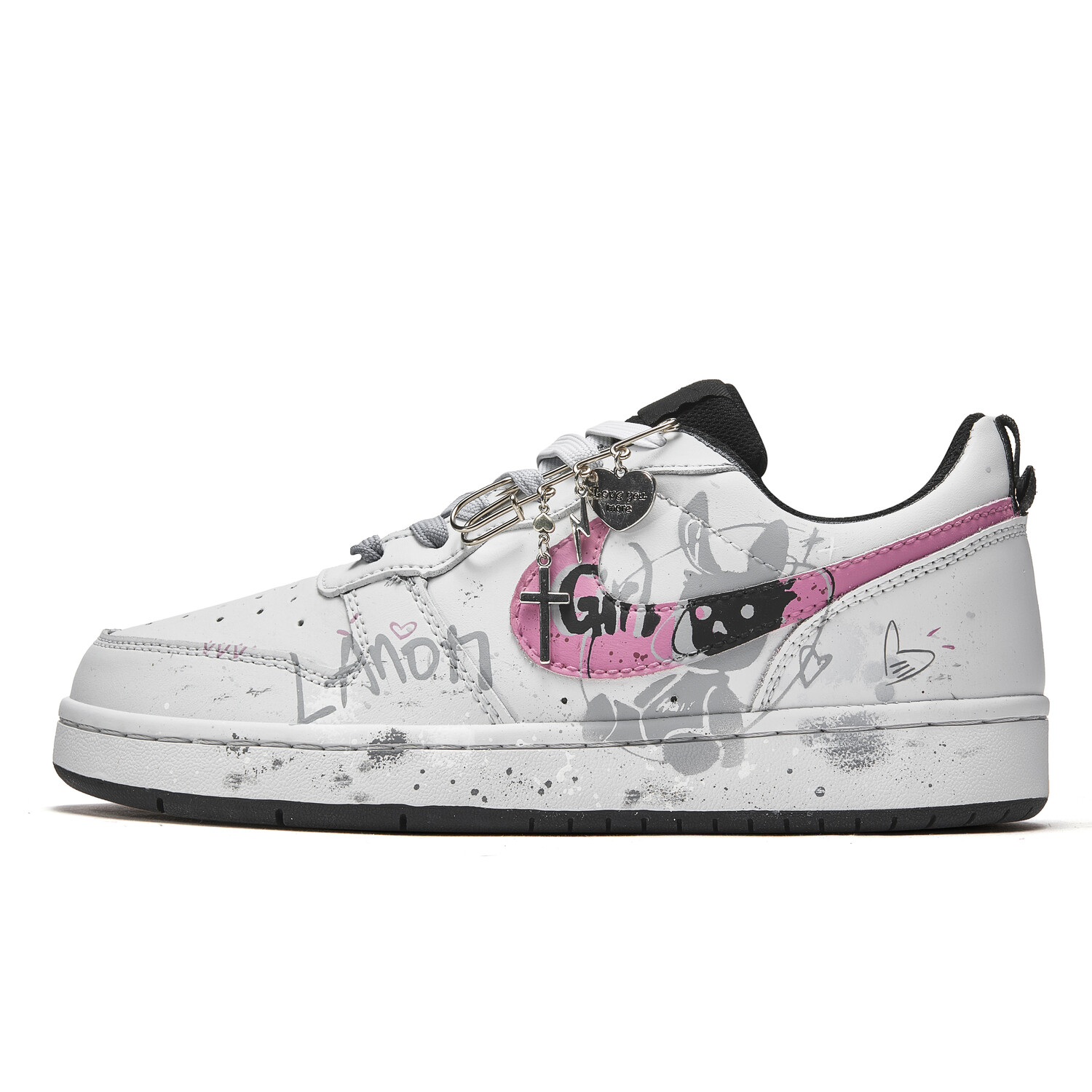 

Кроссовки Nike Court Borough Skateboard Shoes Women's Low-Top Pink/White, Розовый, Кроссовки Nike Court Borough Skateboard Shoes Women's Low-Top Pink/White