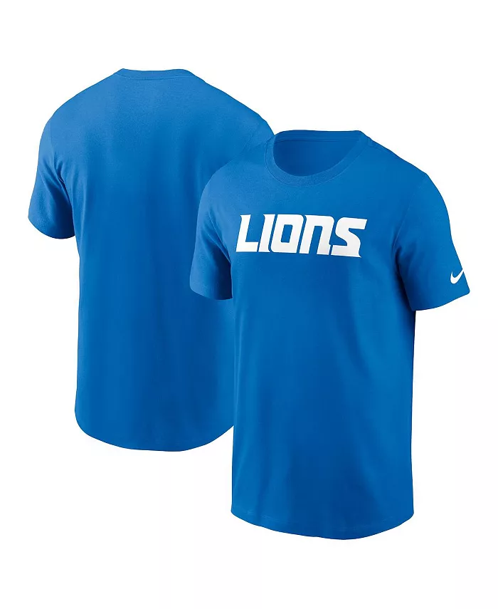 

Мужская синяя футболка Detroit Lions Primetime Wordmark Essential Nike