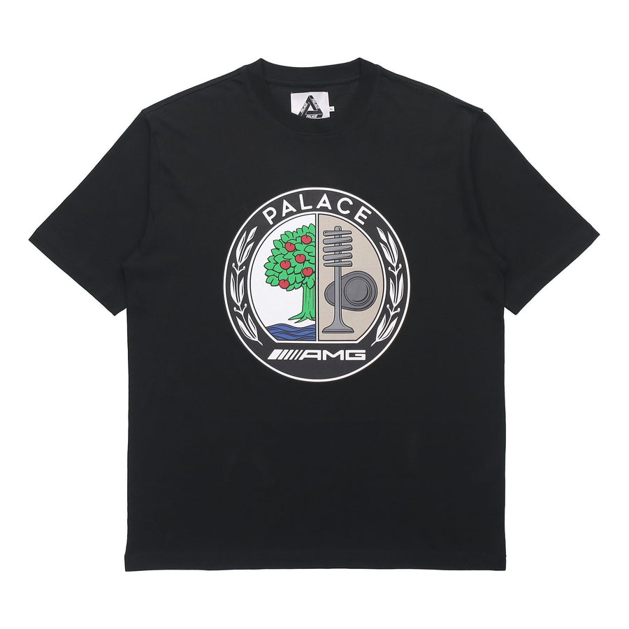 

Футболка PALACE SS21 x AMG Crossover Emblem T-Shirt Black Apple Logo Printing Solid Color Short Sleeve Unisex, черный