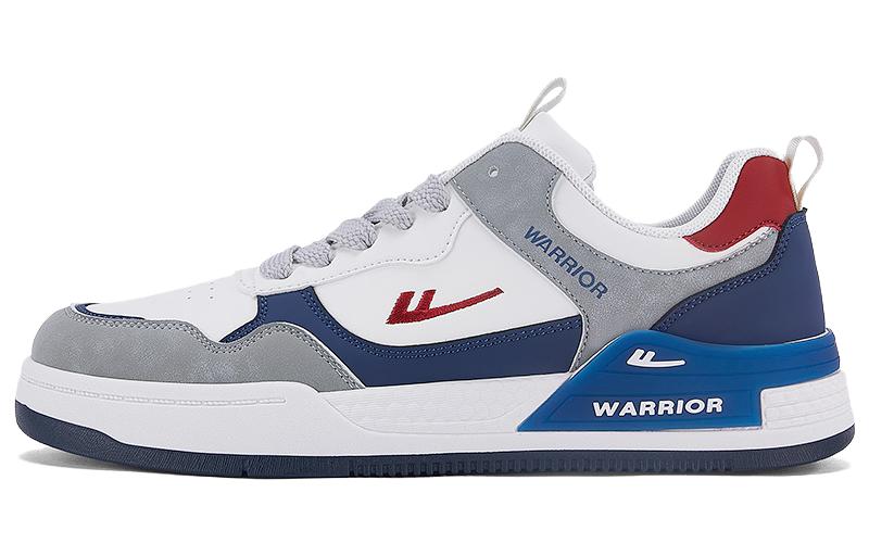 

Кроссовки для скейтбординга Warrior с низким верхом, амортизирующие, износостойкие, дышащие, белые, сине-серые