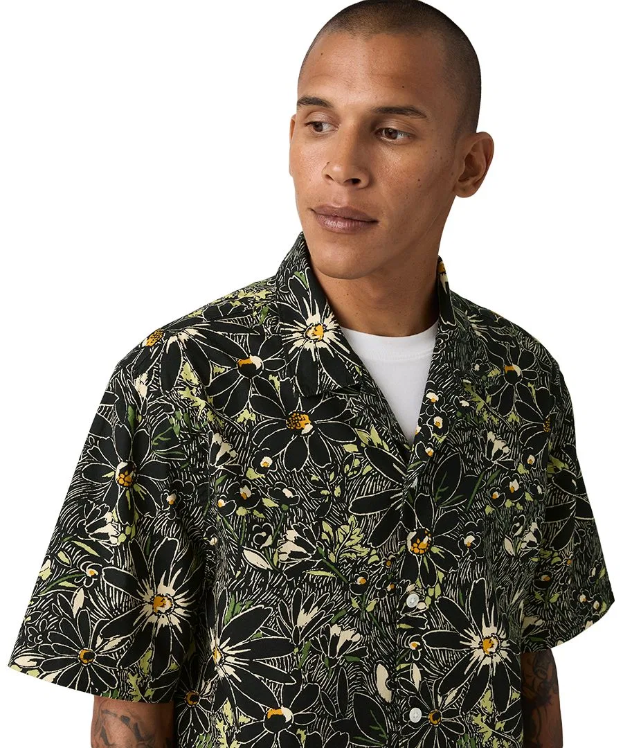 Премиальная мужская рубашка с коротким рукавом и воротником-стойкой Levi's, Floral Black — фото 3
