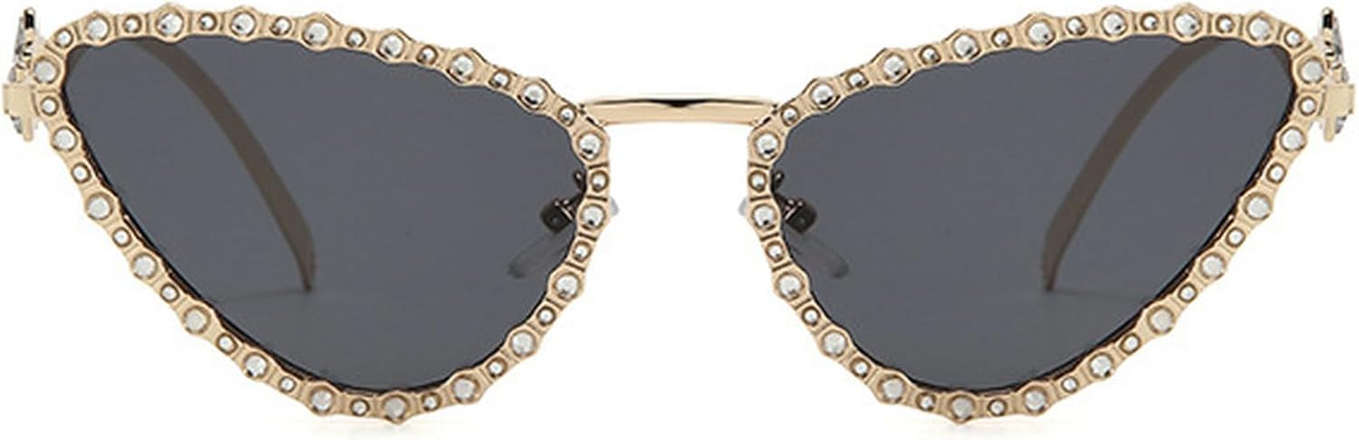 

Солнцезащитные очки «кошачий глаз» с бриллиантами, модный тренд для женщин, сексуальные солнцезащитные очки для вечеринок, металлическая оправа, женские солнцезащитные очки со стразами mincl, Black