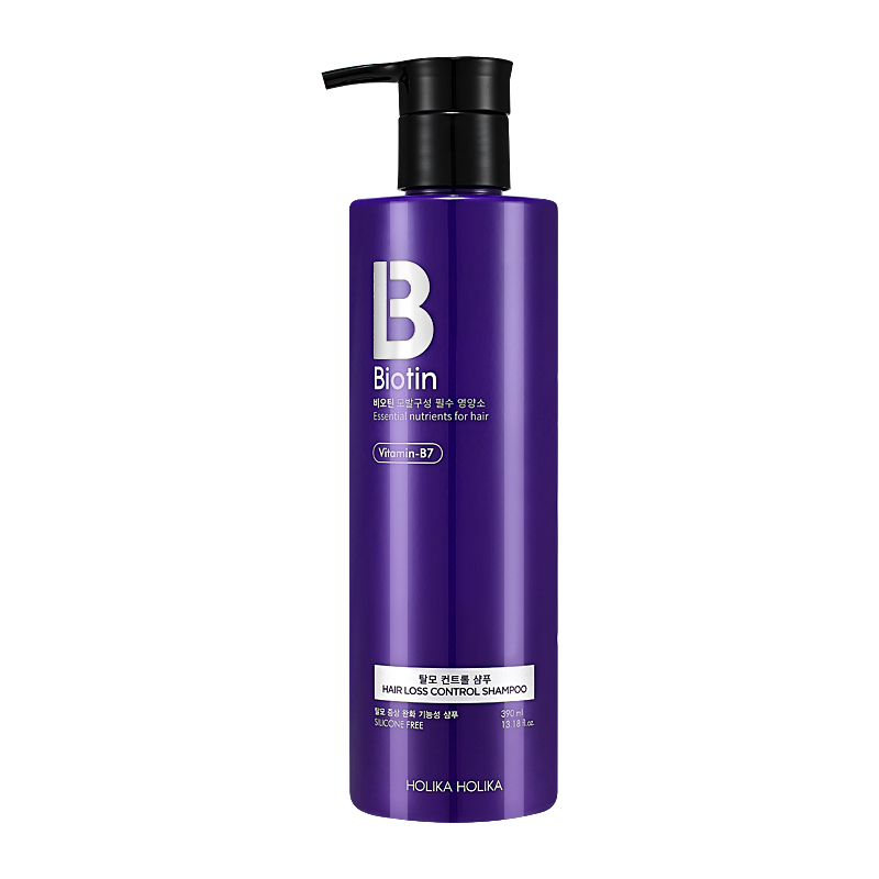 

Шампунь для волос при истончении волос biotin hair loss control shampoo Holika Holika, 390 мл
