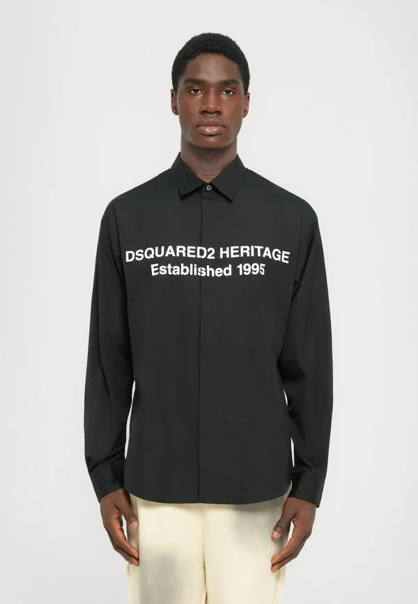 Рубашка с напечатанным логотипом в стиле ретро Dsquared2, Black