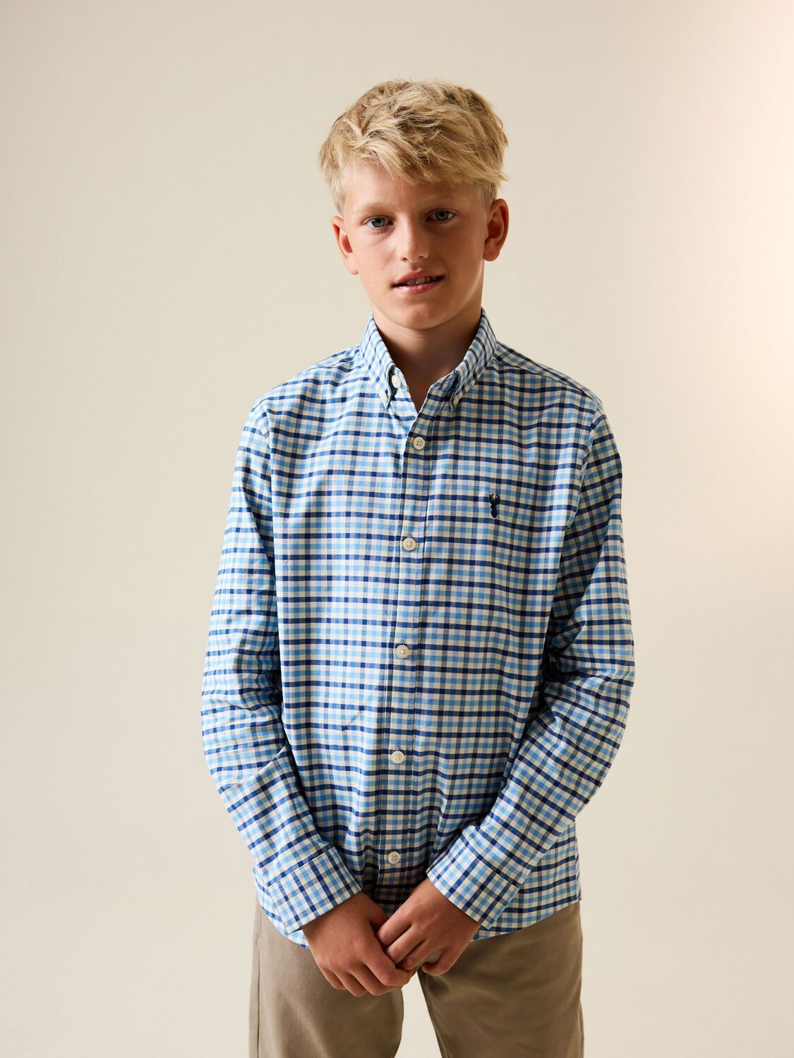Next Рубашка на пуговицах Regular fit в цвете Marine Blue, Azure — фото 3