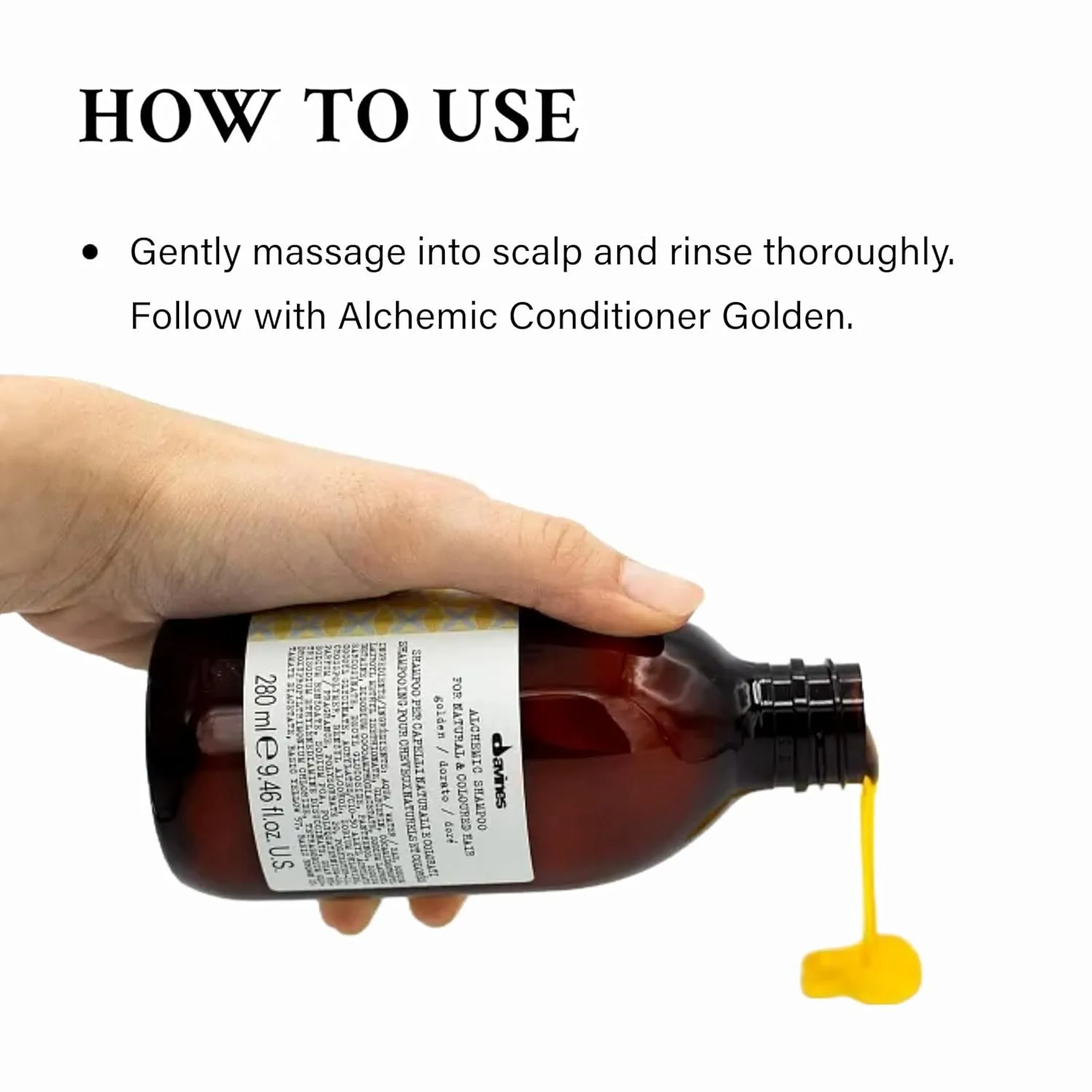 Шампунь и кондиционер Davines Alchemic Golden, безопасное очищение для окрашенных волос, придание блеска и улучшение цвета окрашенным волосам, 8,84 и 9,46 жидких унций. — фото 4