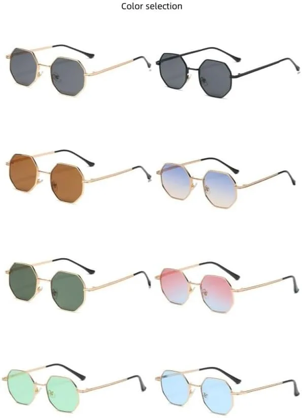 

Солнцезащитные очки Polygon Metal в винтажной оправе для женщин, солнцезащитные очки для мужчин, солнцезащитные очки для женщин с зеркальными линзами UJNHGQ, Gray