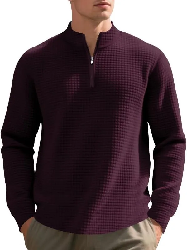 

Larmliss мужская толстовка с четвертью молнией, свободная, жаккард, стойка