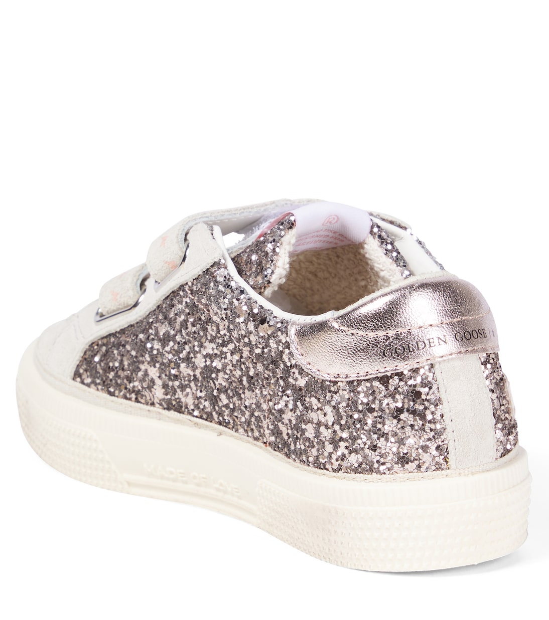 Майские школьные кроссовки с блестками и замшей Golden Goose Kids, Cinder/Gray/Milk/Quartz — фото 3