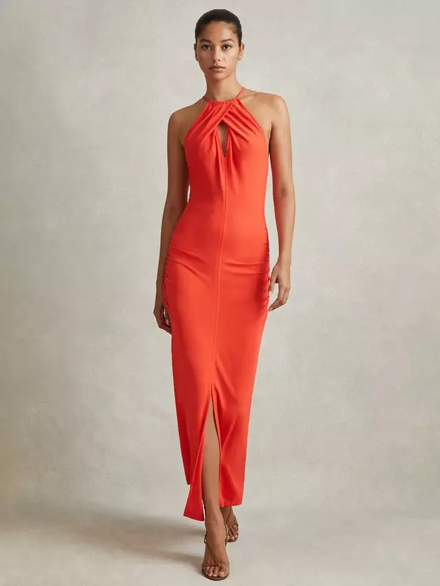 

Платье Reiss Reiss Kia Bodycon Halterneck Maxi, оранжевый