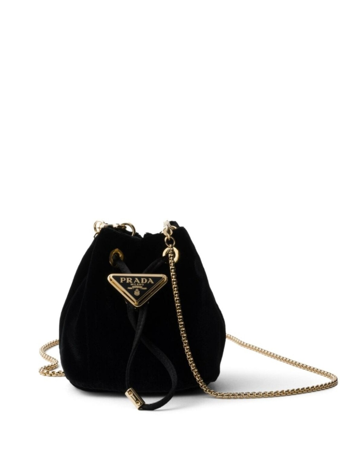 

Бархатная мини-сумка Prada, черный