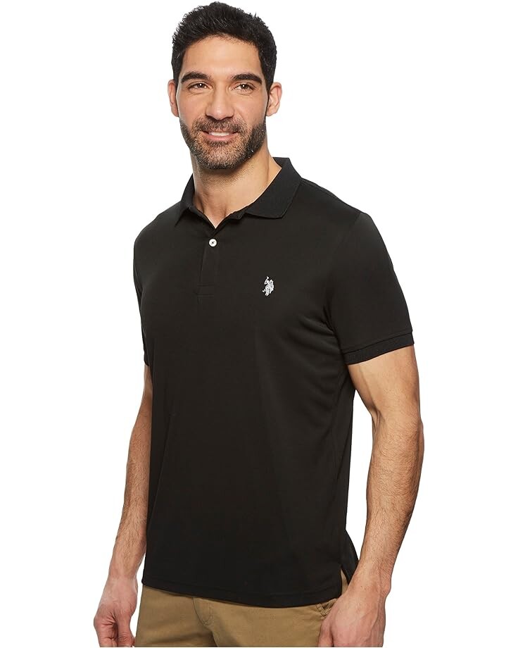 

Поло U.S. POLO ASSN. Classic Fit Interlock Solid Polo Shirt, черный