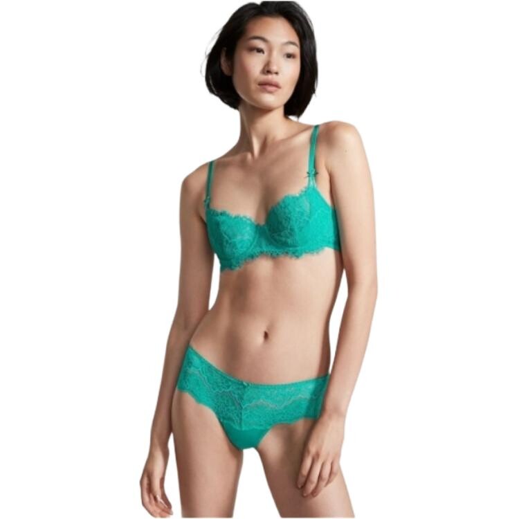 Женский бюстгальтер Victoria's Secret кружевной, бирюзово-синий — фото 4