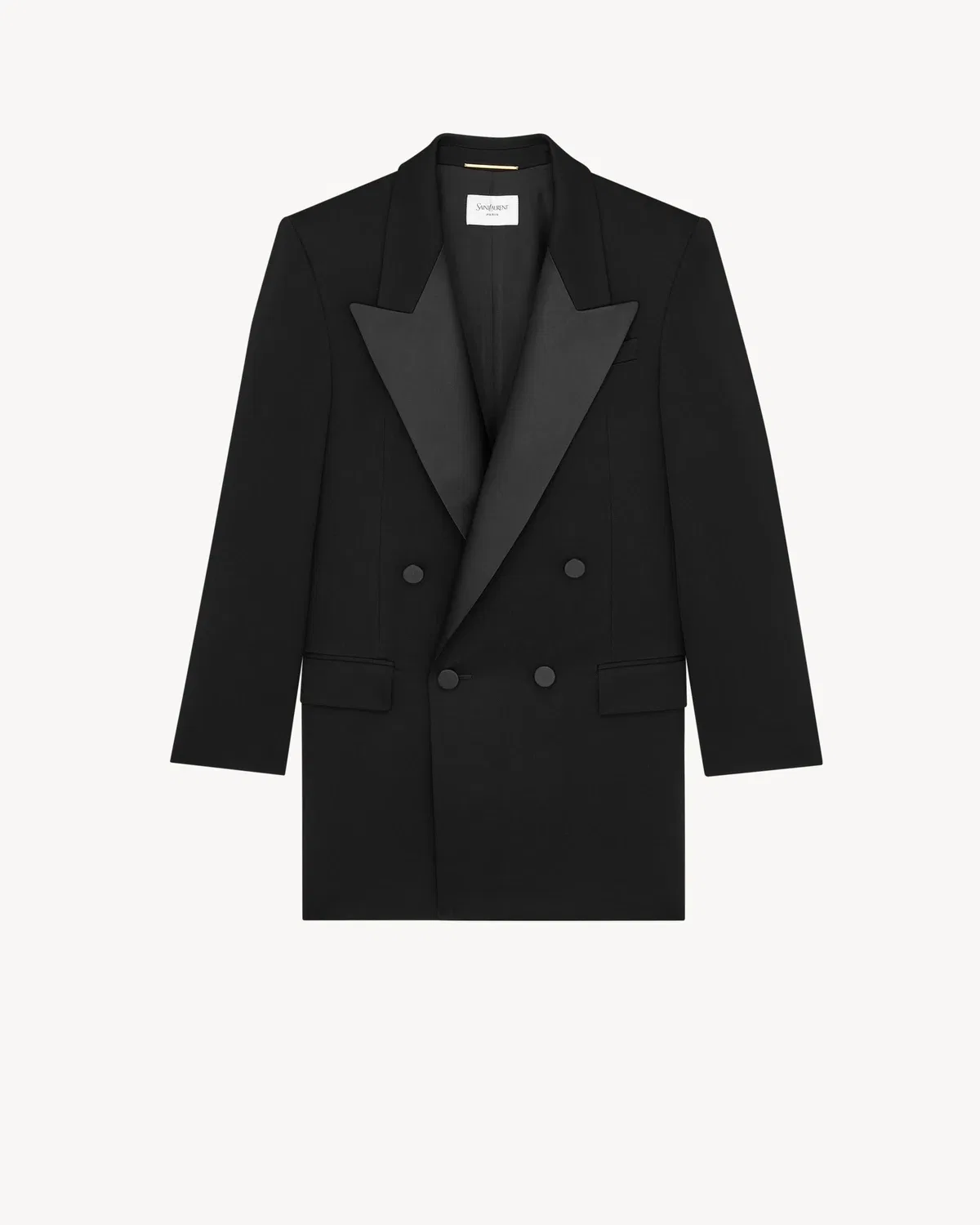 Платье из зернистой пудры SAINT LAURENT, черный