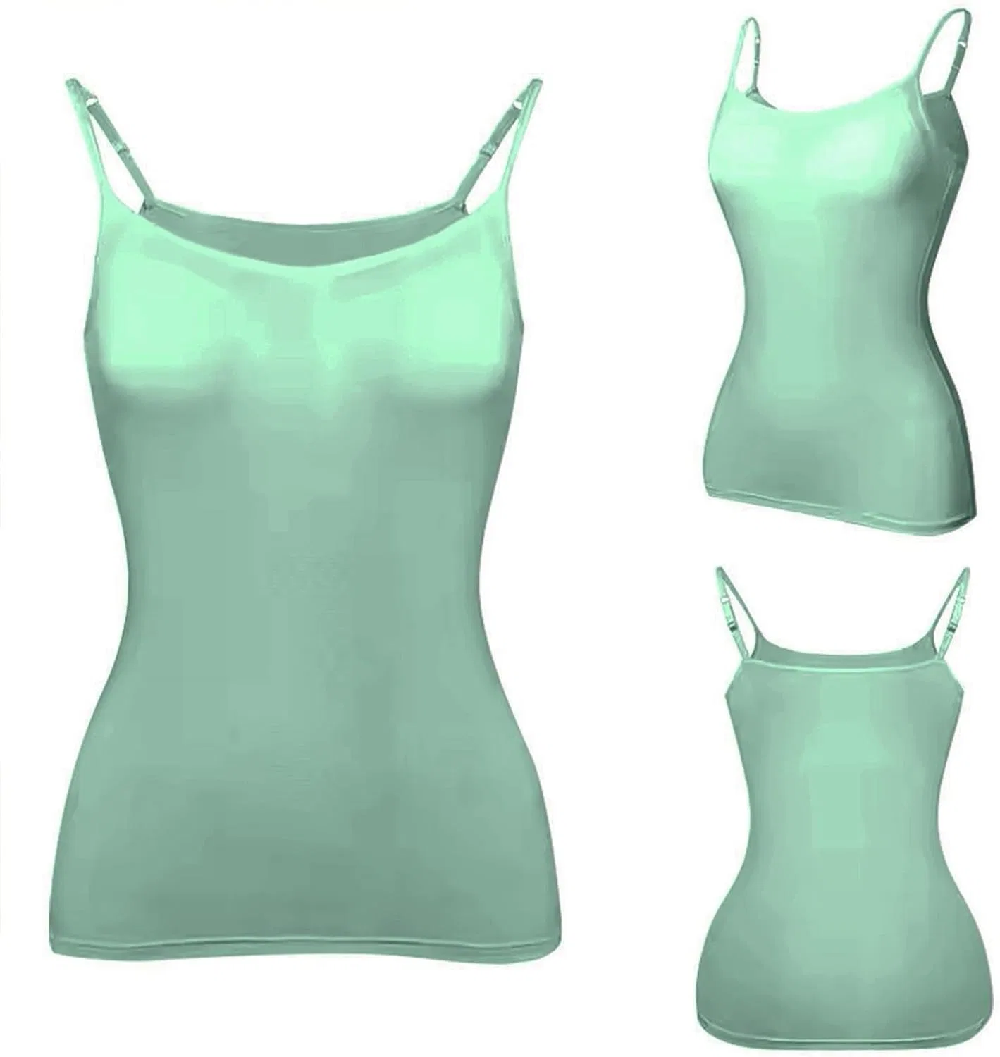 Топ на бретелях с бюстгальтером, дышащий, A-turquoise — фото 4
