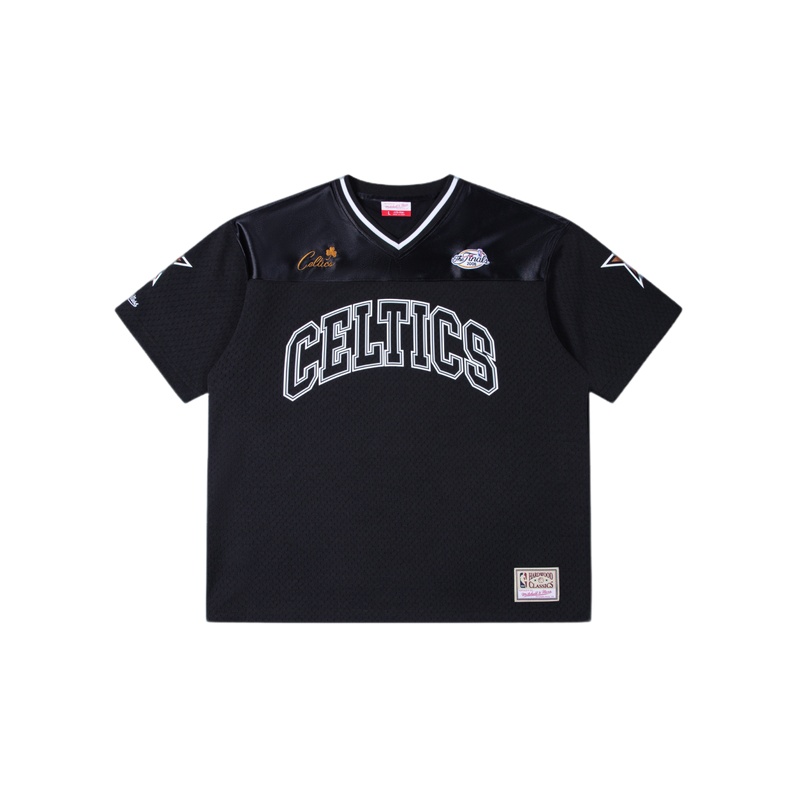 

Футболка Unisex V-образный вырез Moderate Straight Fit Mitchell Ness, celtics черный